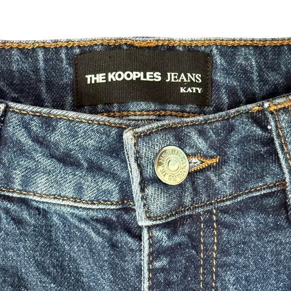The Kooples Katy Blue Earth Dot Silver Studded Straight Leg Denim Jeans size 28 - Picture 3 of 12